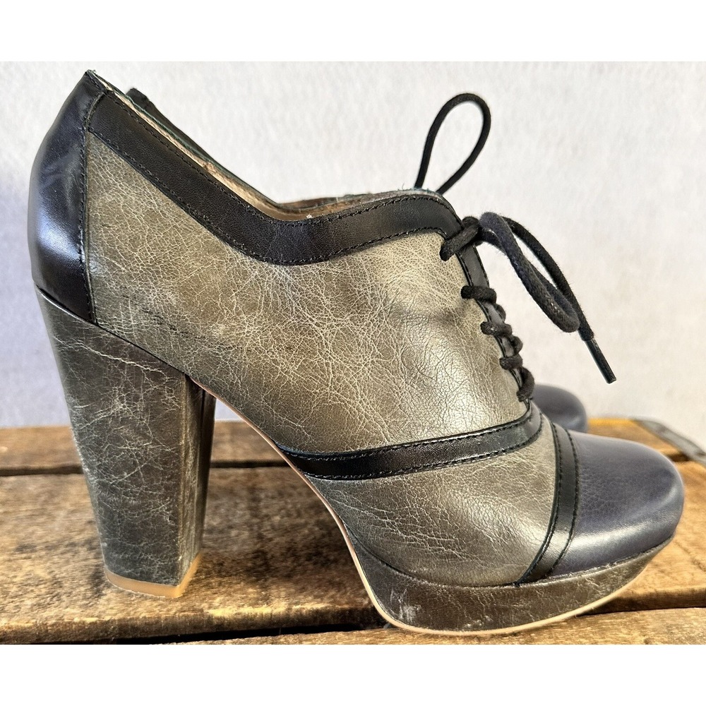 Hinge Rockabilly Heels Shoes Retro Women's 8.5 Gray & Blue Cosplay - Picture 4 of 7